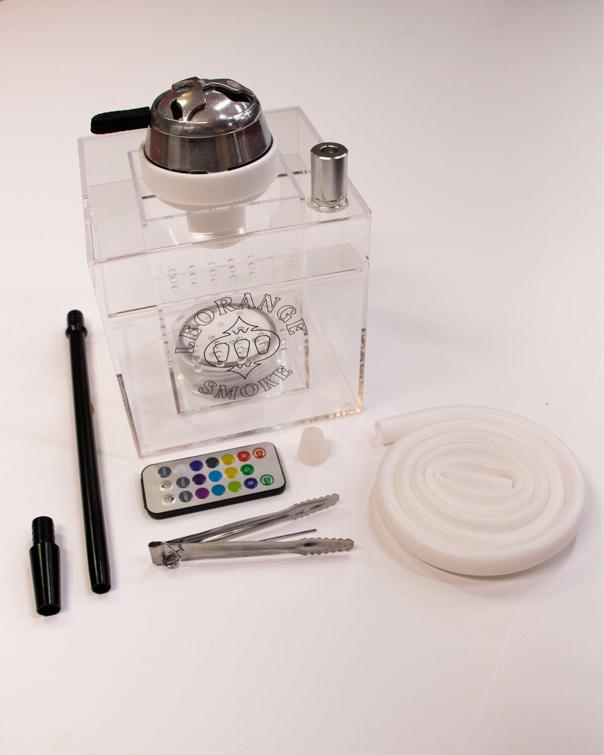 CLEAR ACRYLIC BOX HOOKAH - LEORANGE